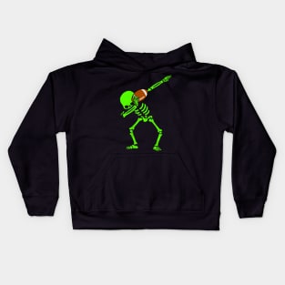 Halloween Dabbing Skeleton FOOTBALL T-Shirt Dab Hip Hop GLOW Kids Hoodie